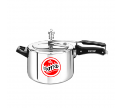 UNITED Aluminium Pressure Cooker 8 Litre | Wide Body | Inner Lid